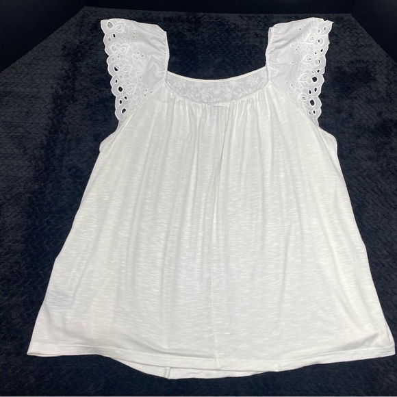 Torrid White Eyelet Lace Embroidered Tank Top Women’s 2 BEACH TROPICAL CRUISE - Picture 2 of 12